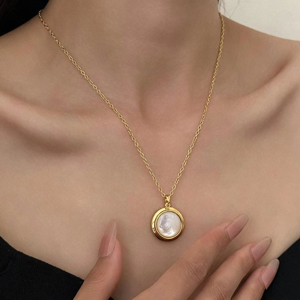 Gold Mother-of-Pearl Necklace
