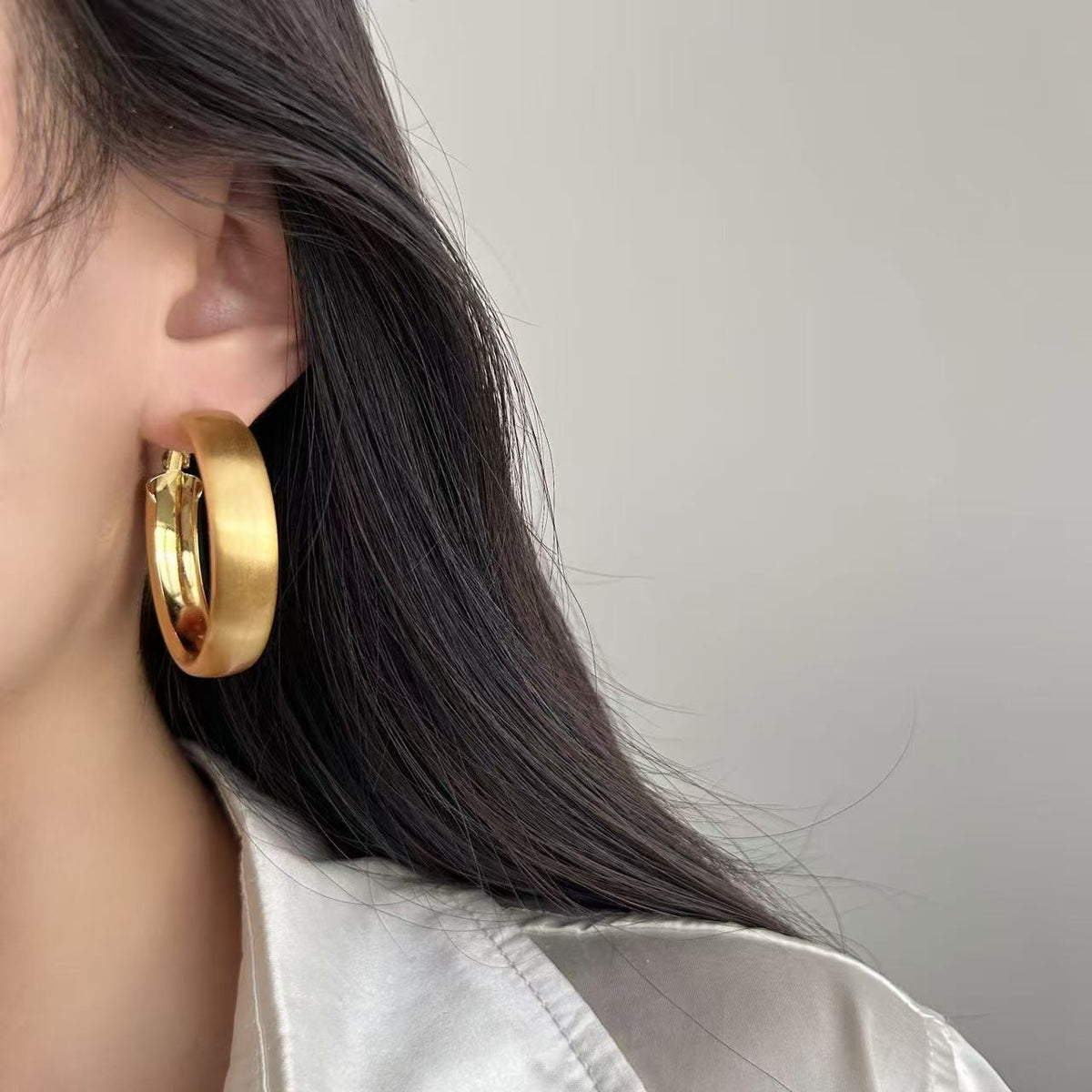 Brushed Gold-Plated Earrings