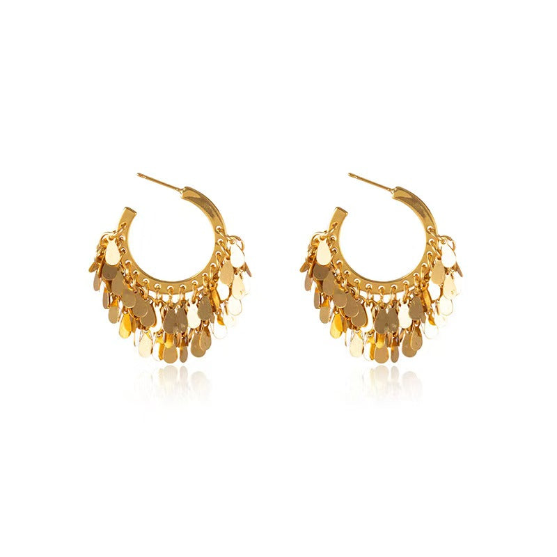 Gold-Plated Brass Earrings
