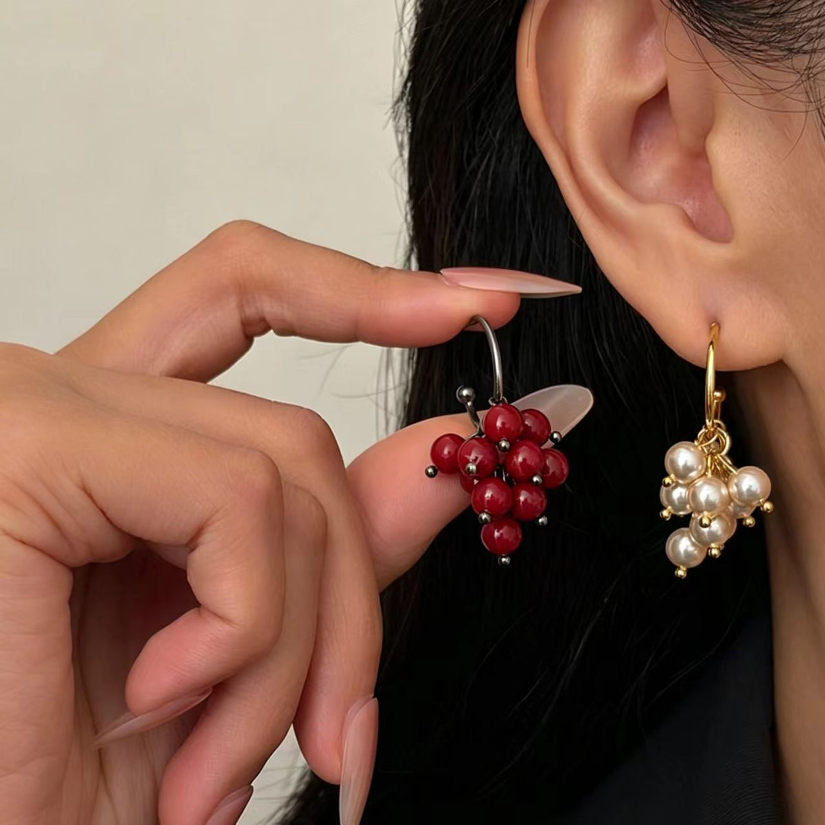 White Glass Bead Earrings