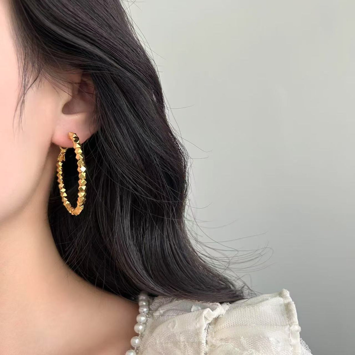 Large Gold-Plated Earrings