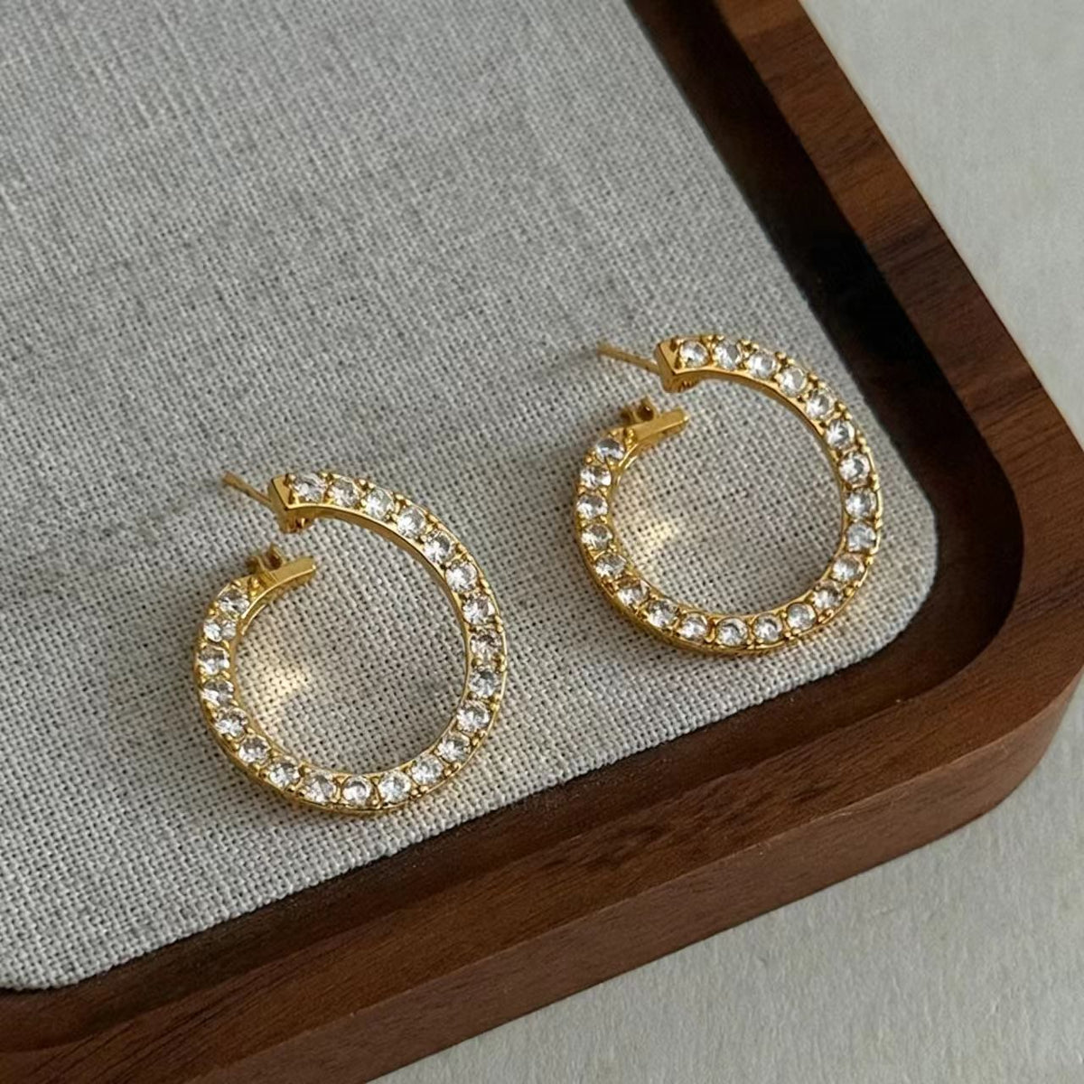 Gold Rhinestone Earrings