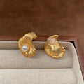 Gold Glass Bead Earrings
