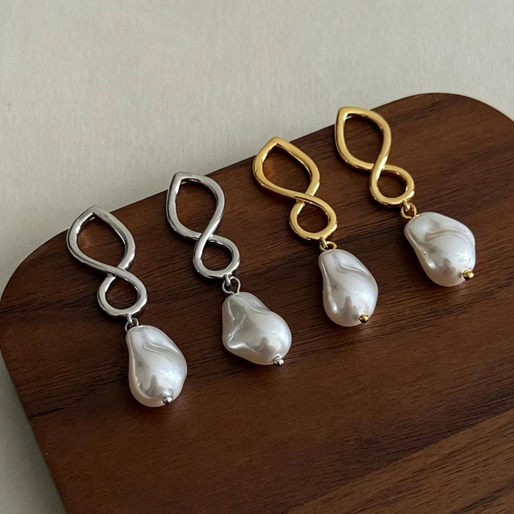 Silver Glass Bead Earrings