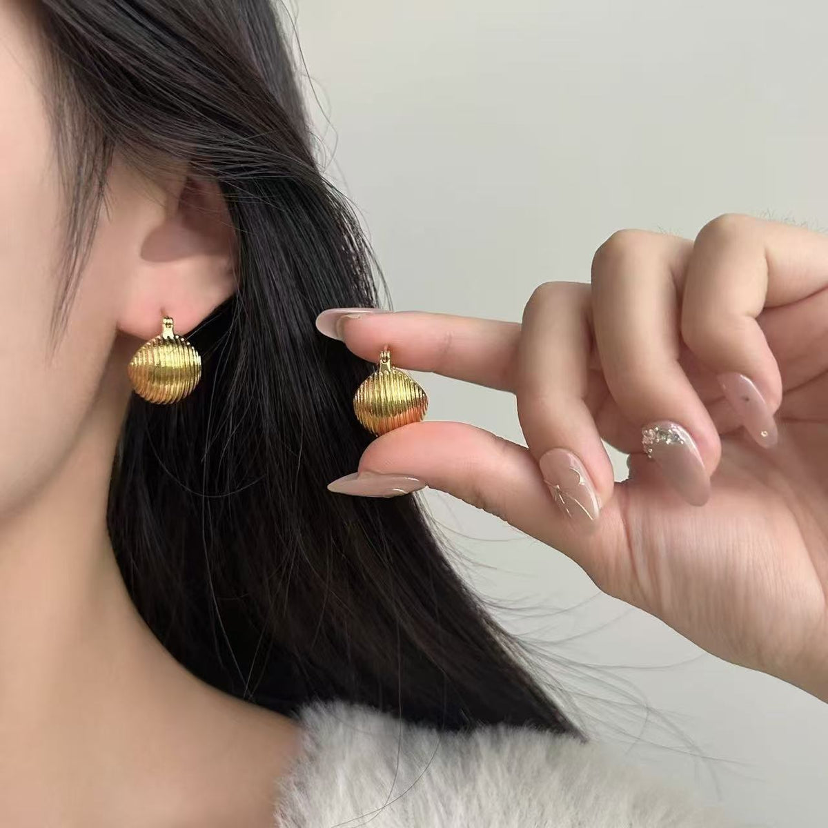 Gold Plated Brass Statement Earrings