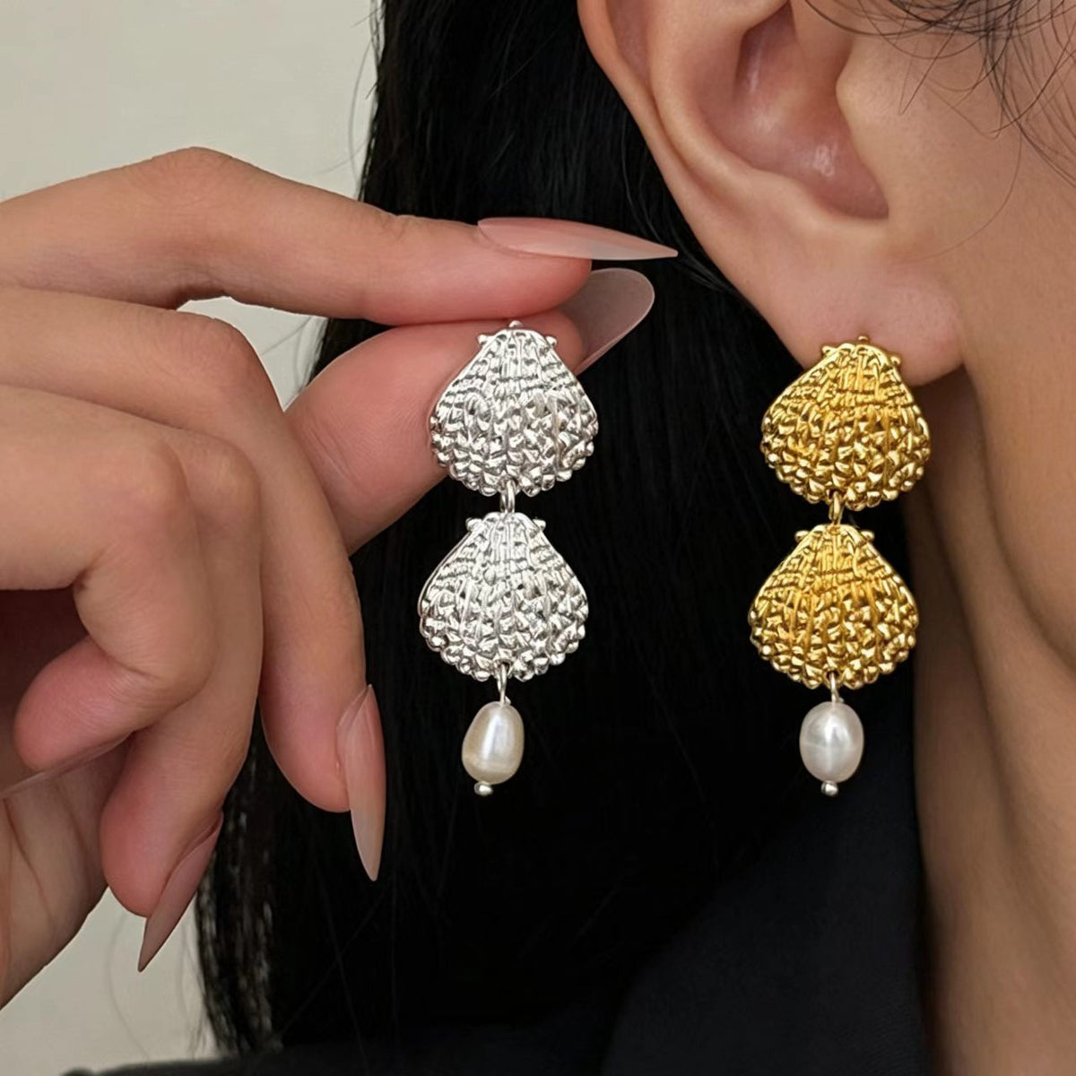 Gold Freshwater Pearl Gold-Plated Earrings