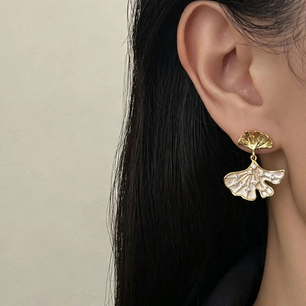 Pink Rhinestone Enamel Earrings
