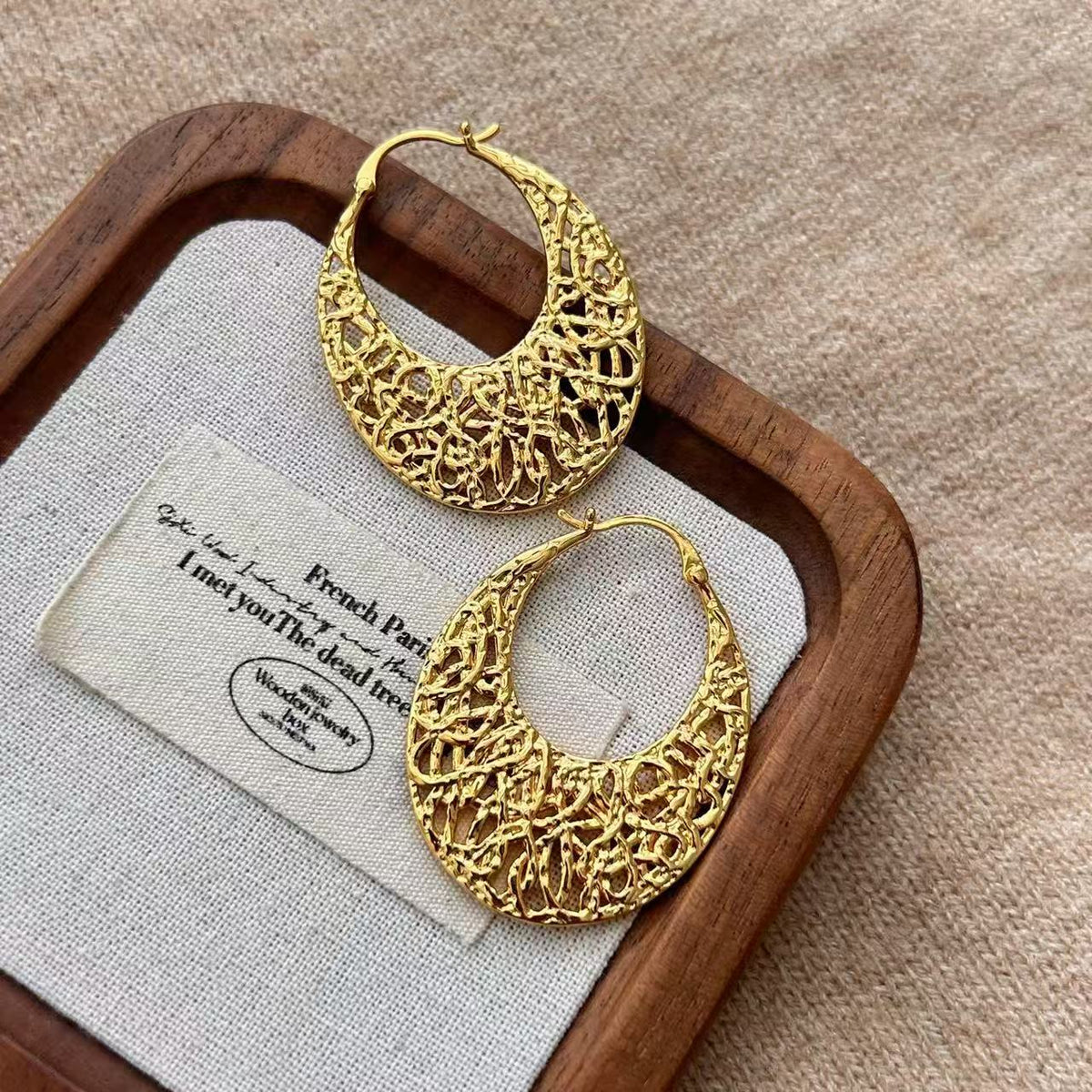 Gold-Plated Brass Earrings