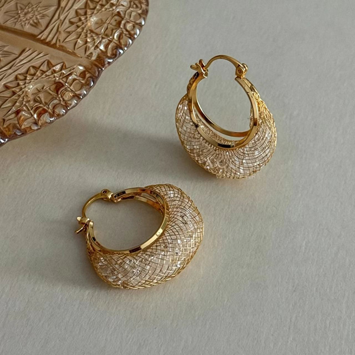 Gold Rhinestone Earrings