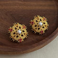 Gold Colorful Stone Earrings