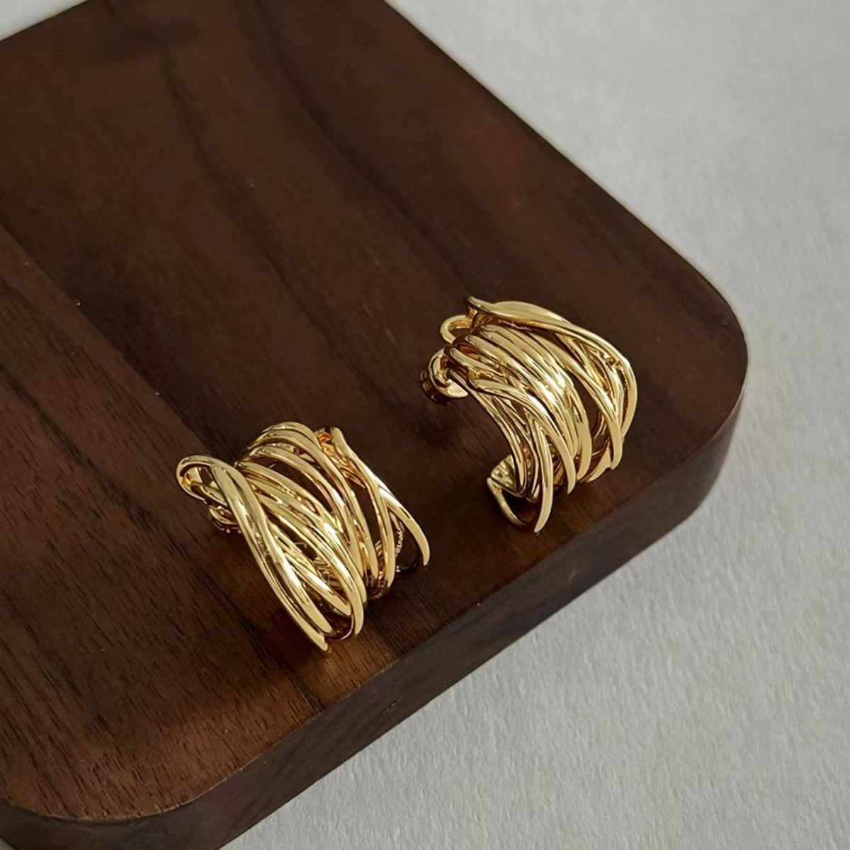 Gold Large Earrings
