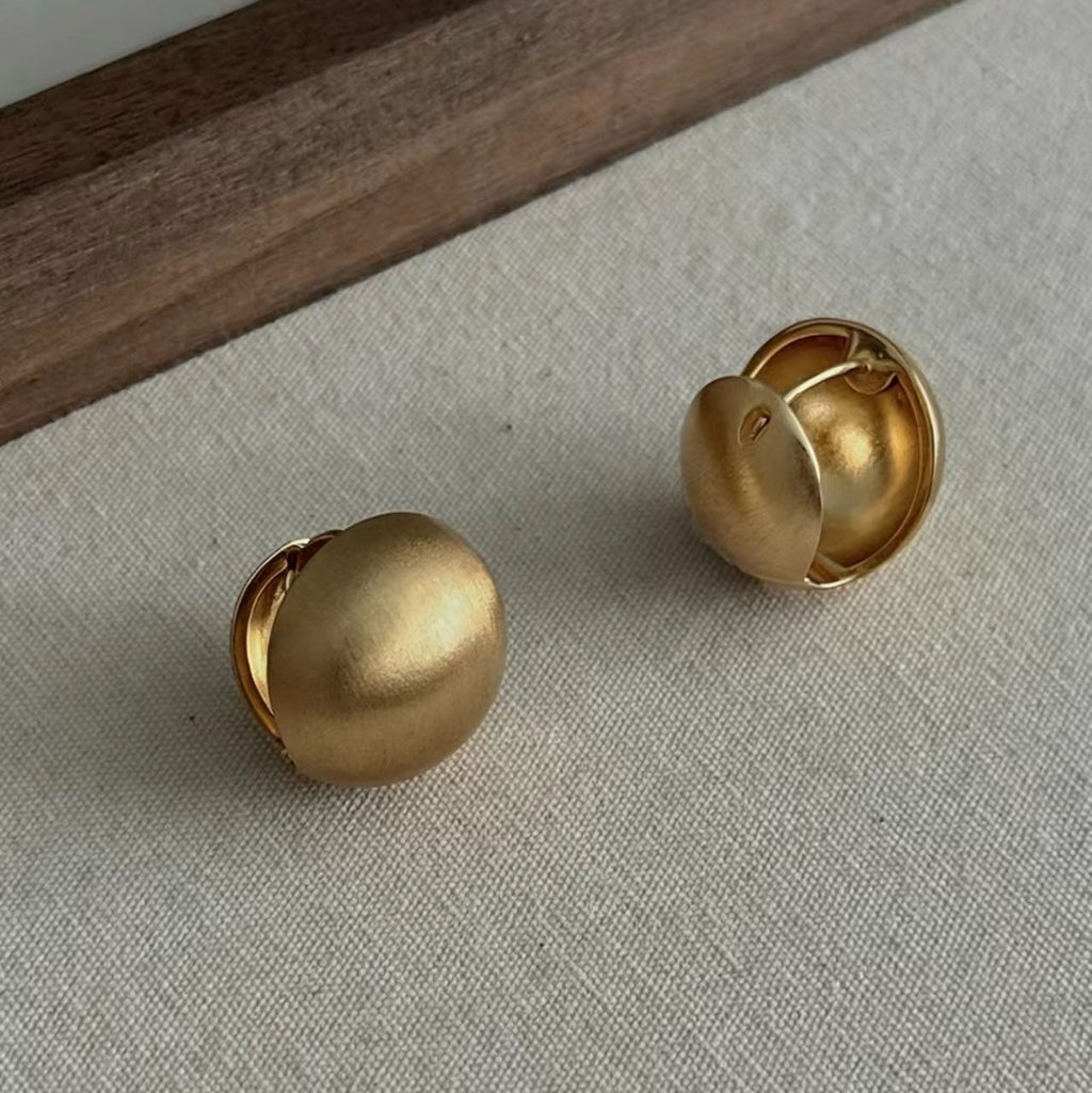 Gold Brushed Brass Statement Earrings