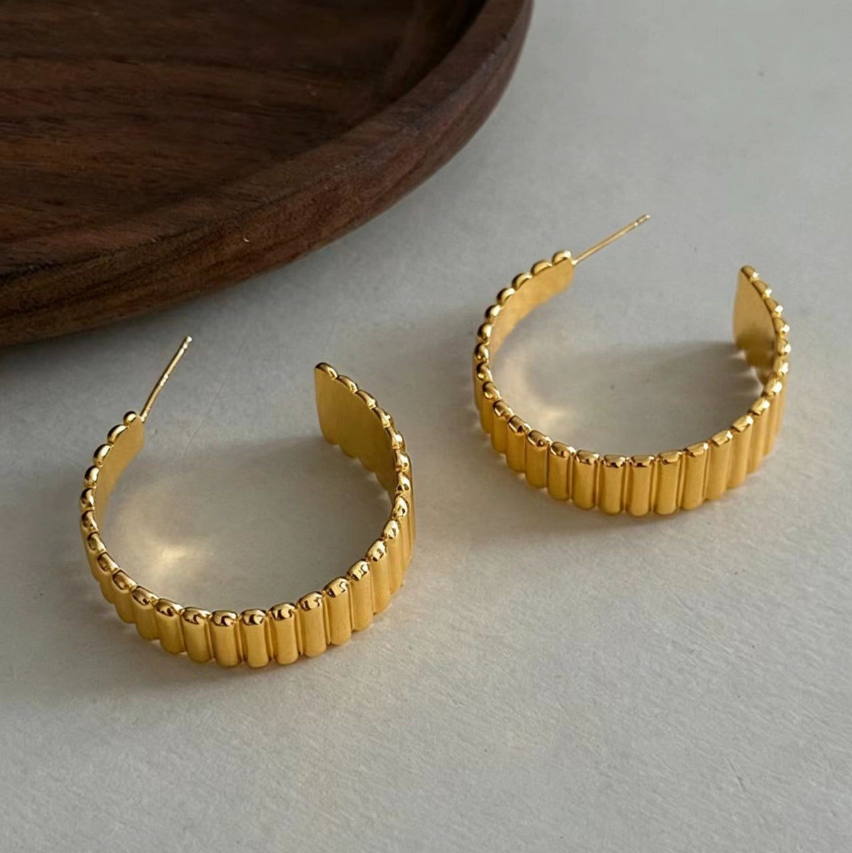 Gold-Plated Brass Earrings