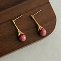Pink Enamel Earrings