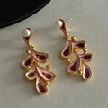 Pink Enamel Earrings