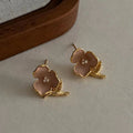 Pink Enamel Earrings