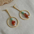 Red Natural Stone Earrings