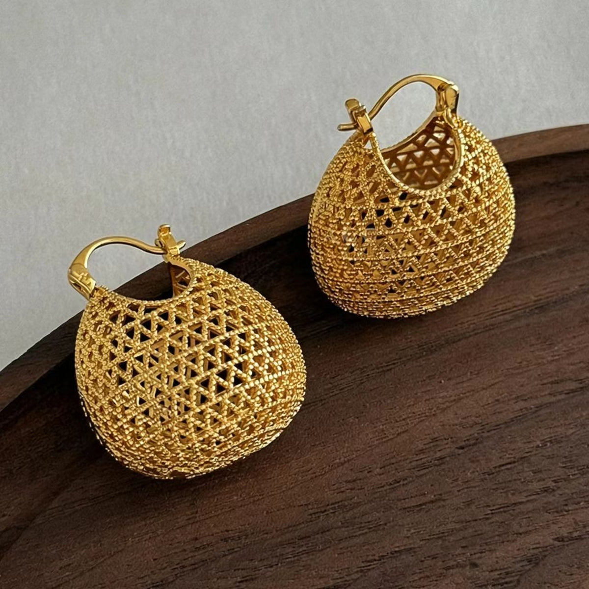 Gold-Plated Brass Earrings