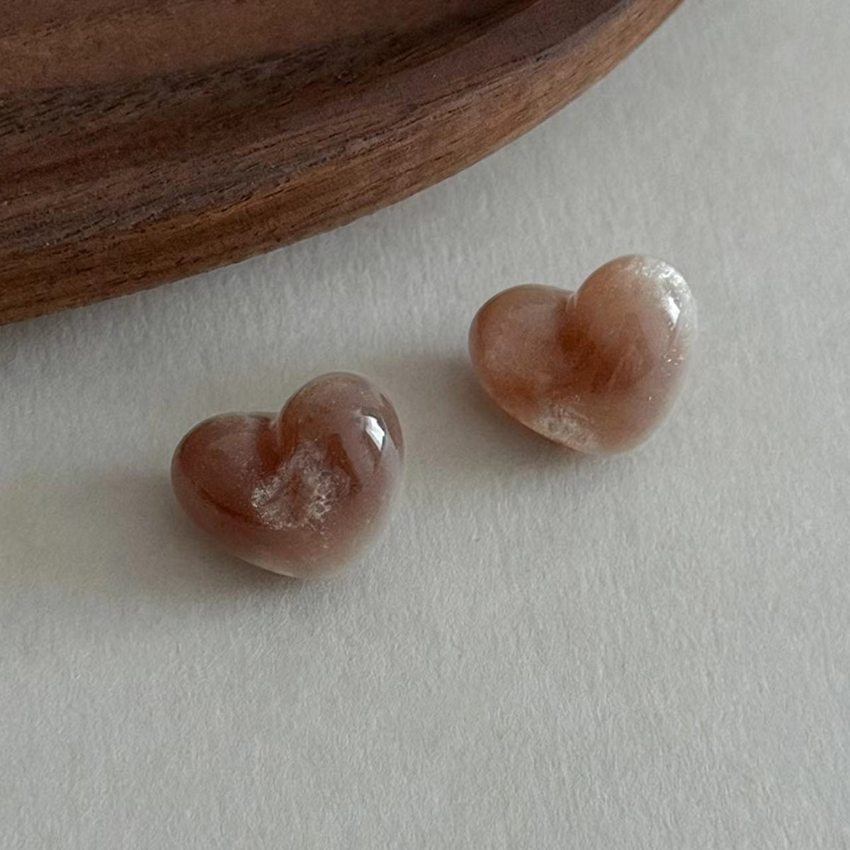 Brown White Cat Eye Resin Earrings