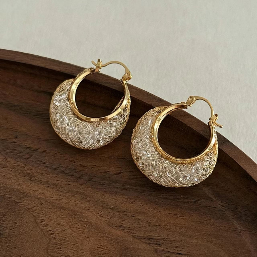 Gold Rhinestone Earrings