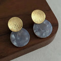 Gray Brushed Resin Earrings