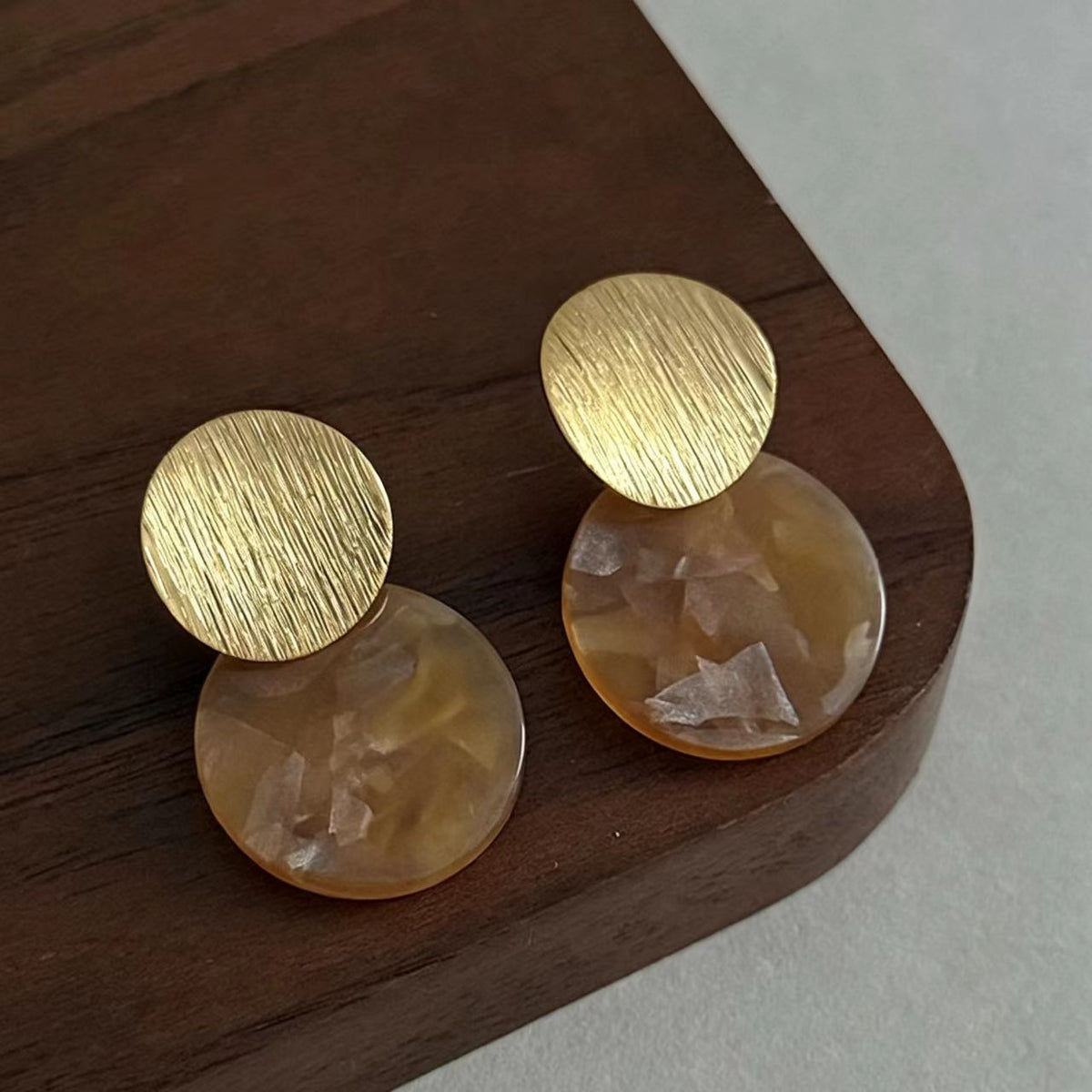 Orange Brushed Resin Earrings