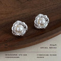 Silver Rhinestone Glass Bead Drop Earrings