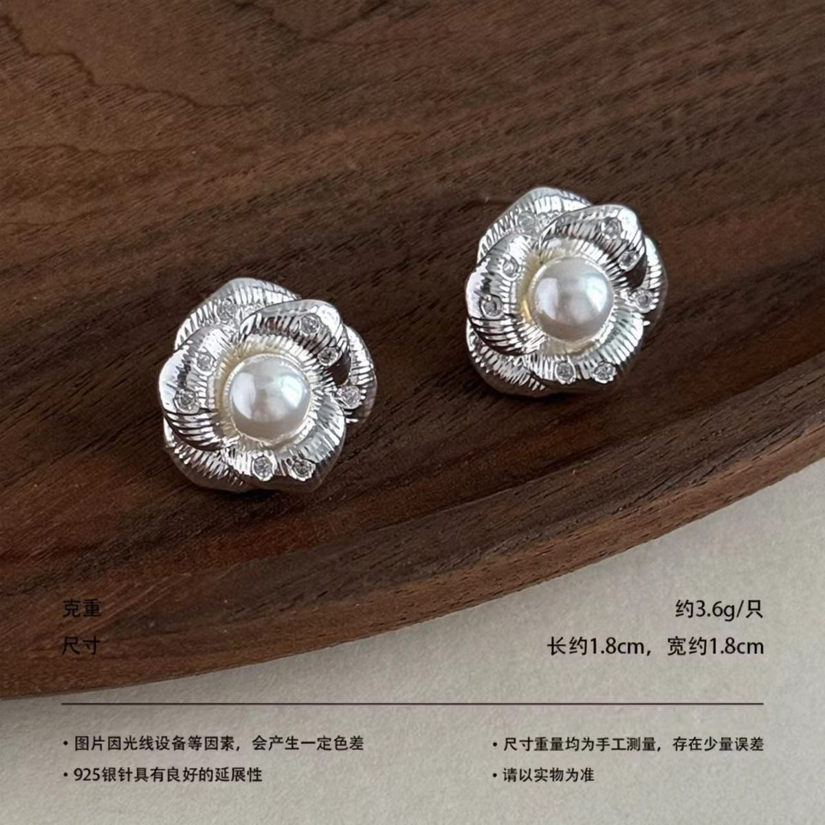 Silver Rhinestone Glass Bead Drop Earrings