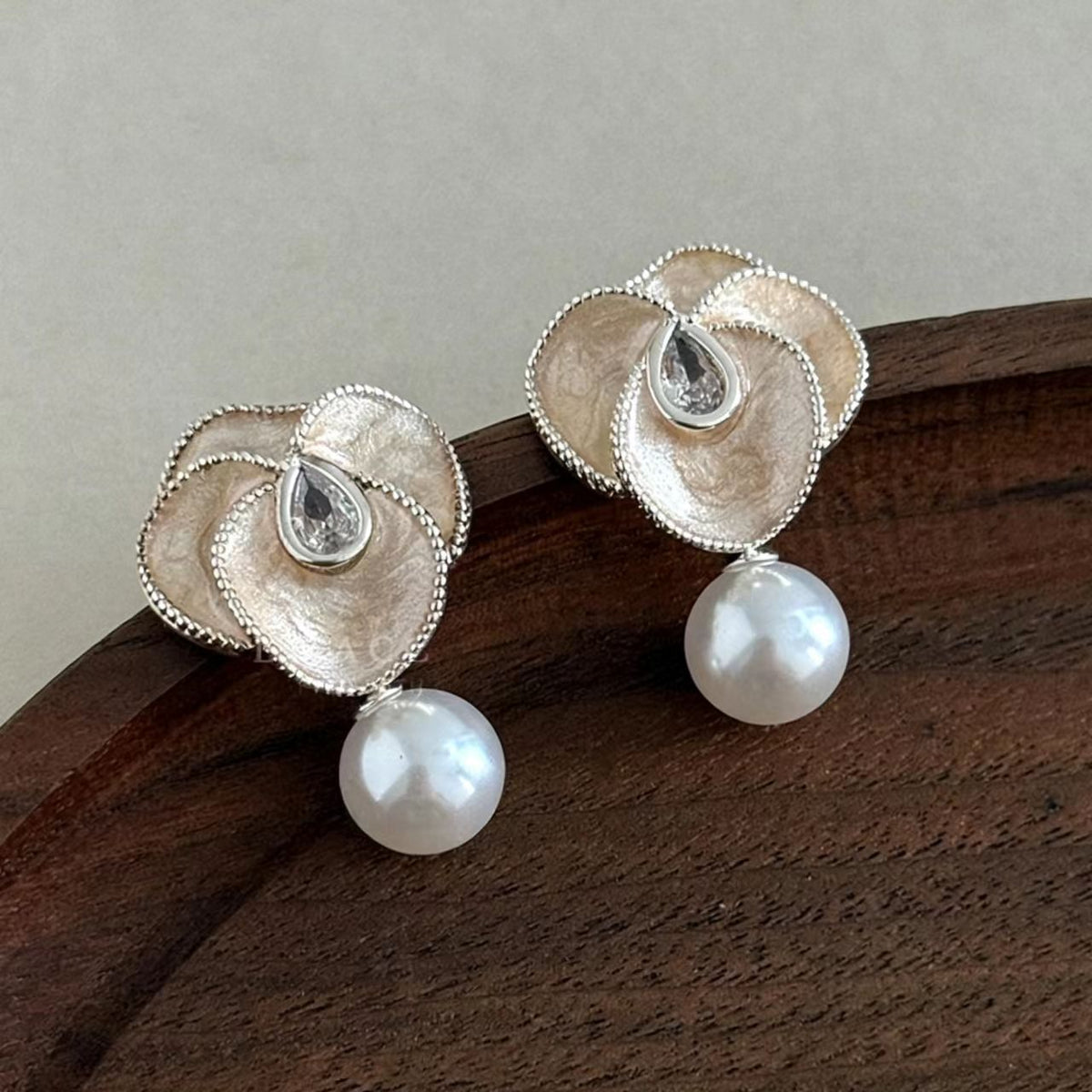 Glass Bead Enamel Earrings
