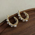 White Rhinestone Glass Bead Earrings