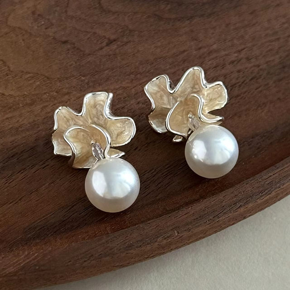 Glass Bead Enamel Earrings