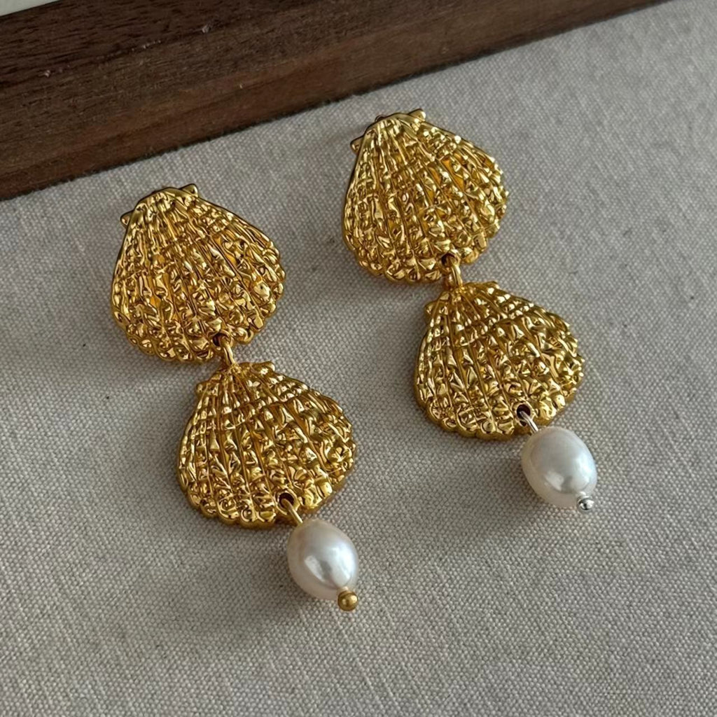 Gold Freshwater Pearl Gold-Plated Earrings