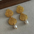 Gold Freshwater Pearl Gold-Plated Earrings