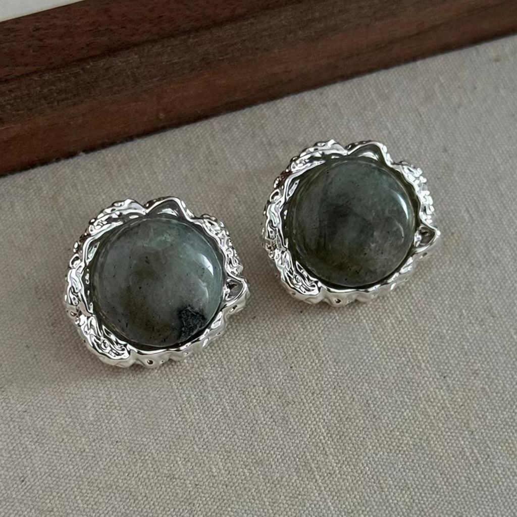 Gray Natural Stone Earrings