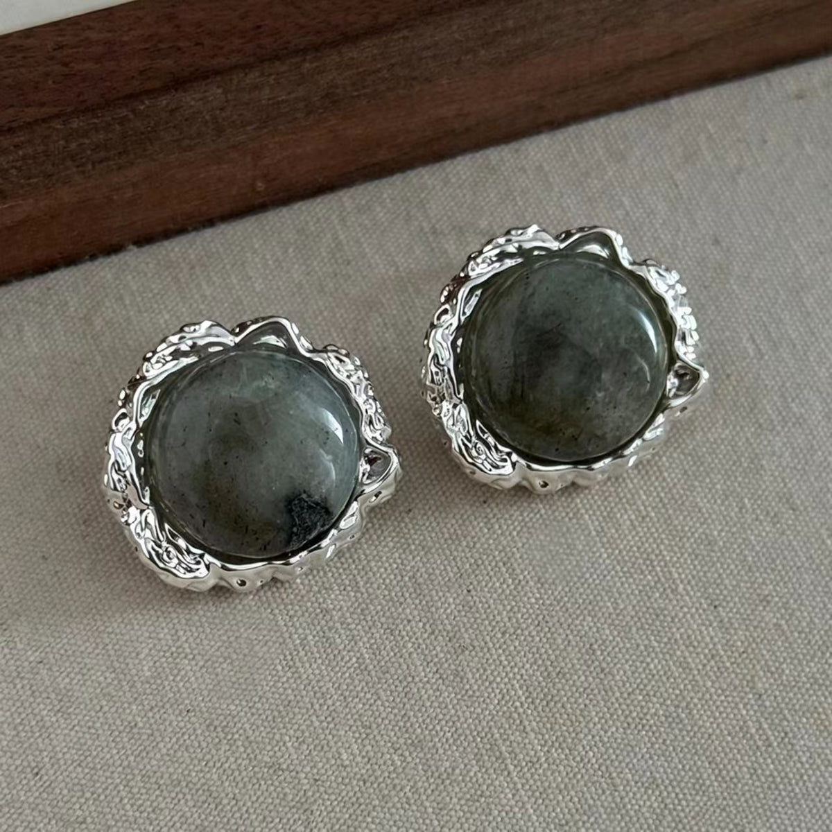 Gray Natural Stone Earrings