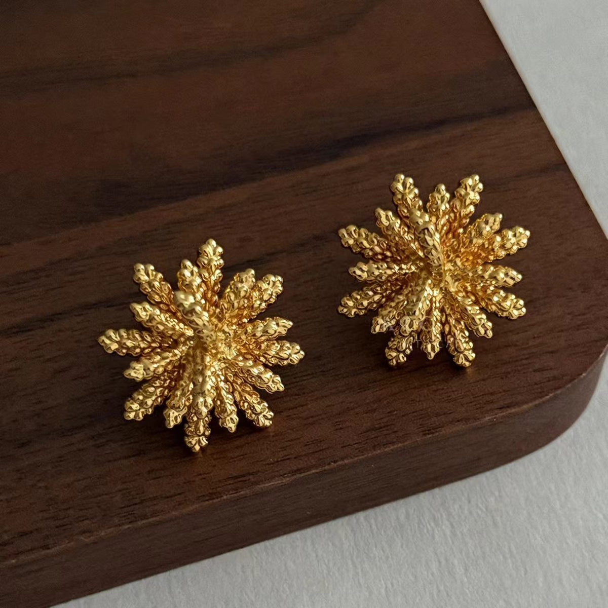 Gold Brass Statement Earrings