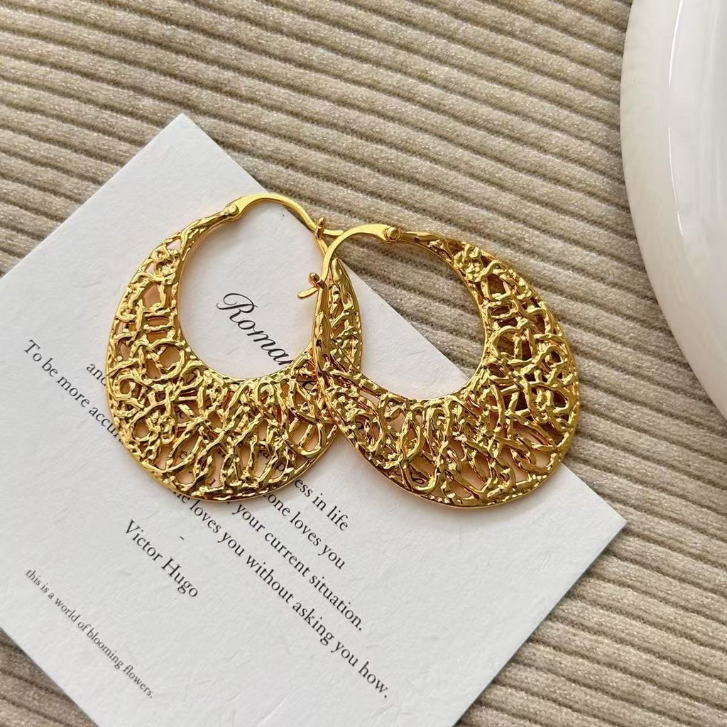 Gold-Plated Brass Earrings
