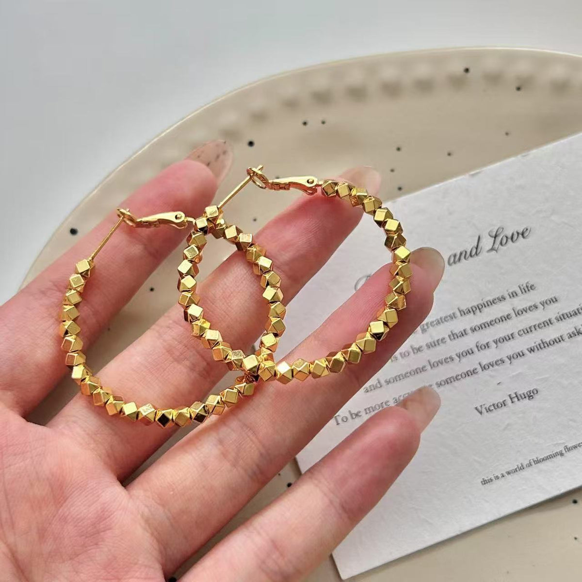 Large Gold-Plated Earrings