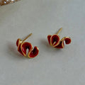 Red Enamel Earrings