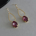 Red Rhinestone Resin Stone Earrings