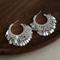 Thick Silver-Plated Brass Earrings