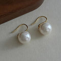 Pure White Glass Bead Drop Earrings