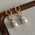 Gold Glass Bead Earrings