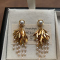 Gold Glass Bead Earrings