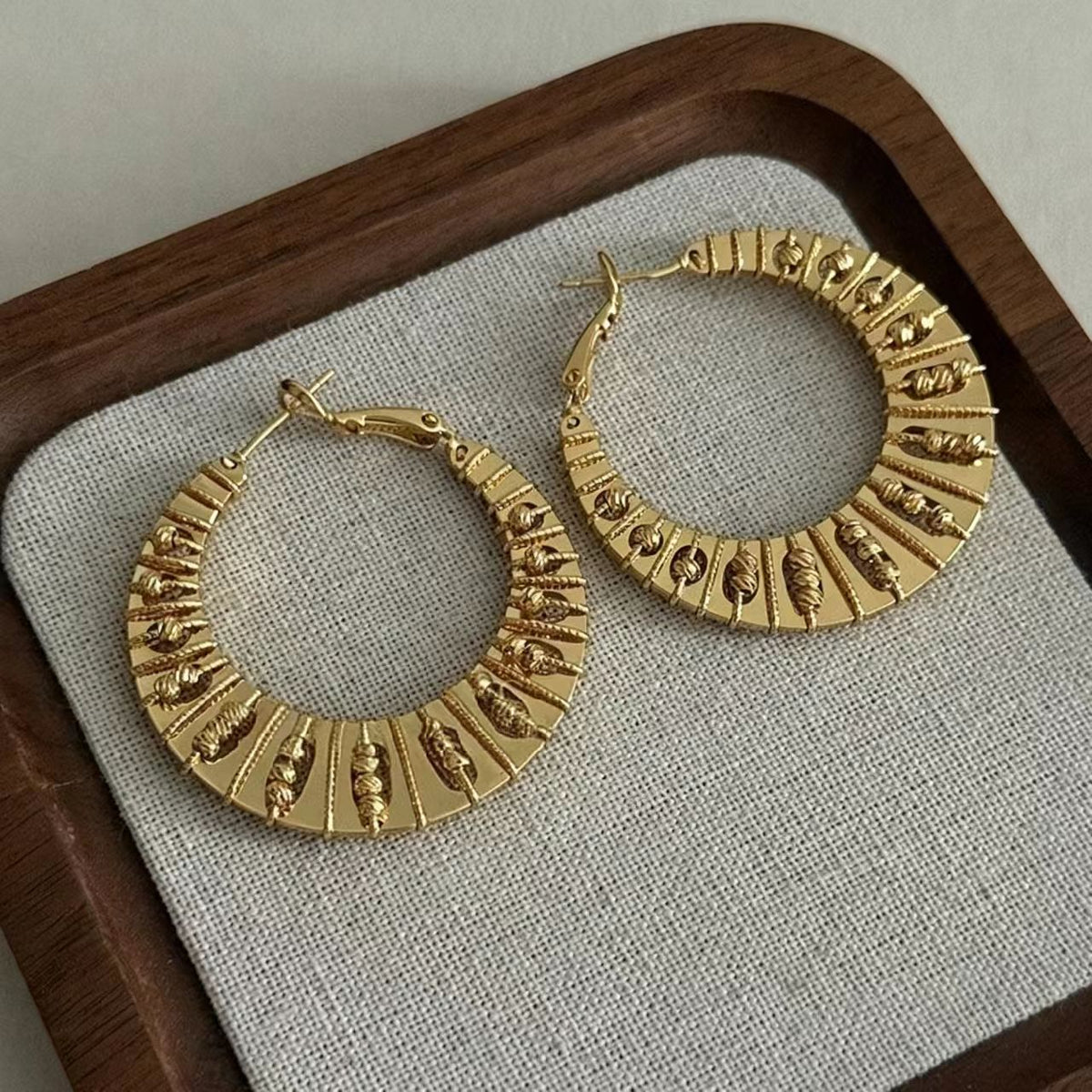 Gold-Plated Brass Earrings