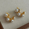 Pearl White Glass Bead Earrings