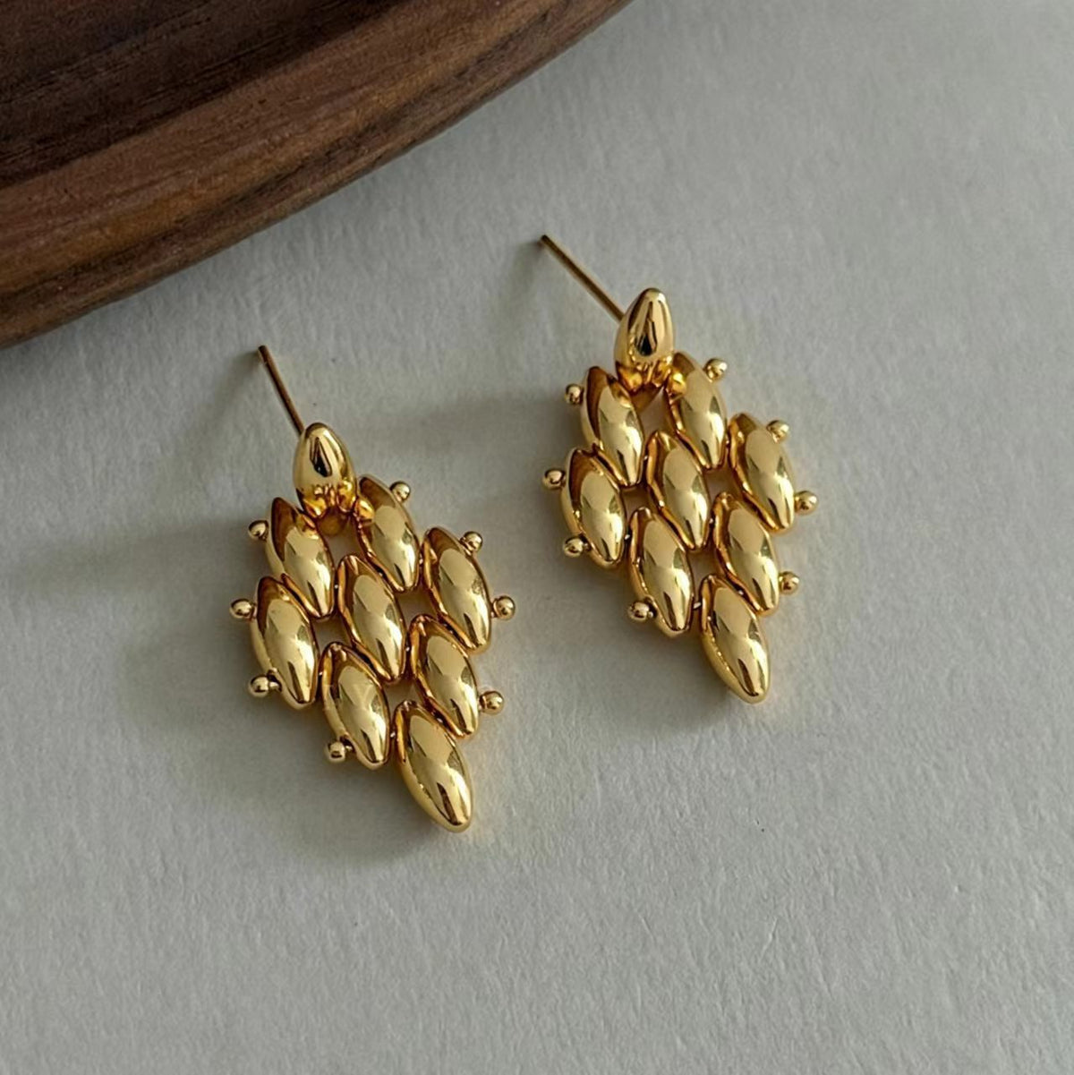 Gold-Plated Brass Earrings