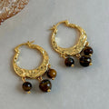 Tiger Eye Gold-Plated Earrings