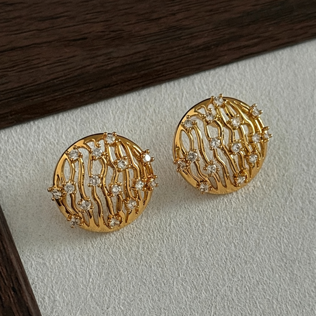 Gold-Plated Brass Earrings