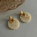 Beige Cloud Pattern Acetate Earrings